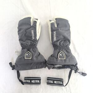 Hestra Army Leather Heli Ski 3-finger Gloves Unisex Size 7 Goat Leather